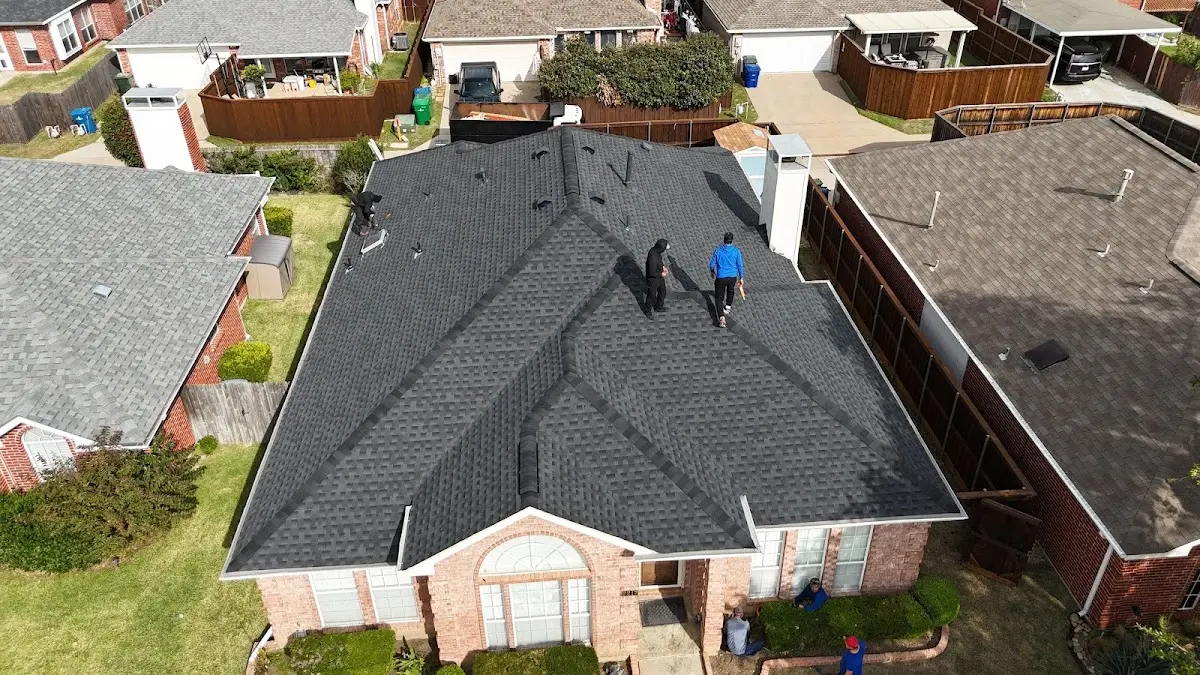 Slate & Tile Roof Repair work in progress on a Summit Park property